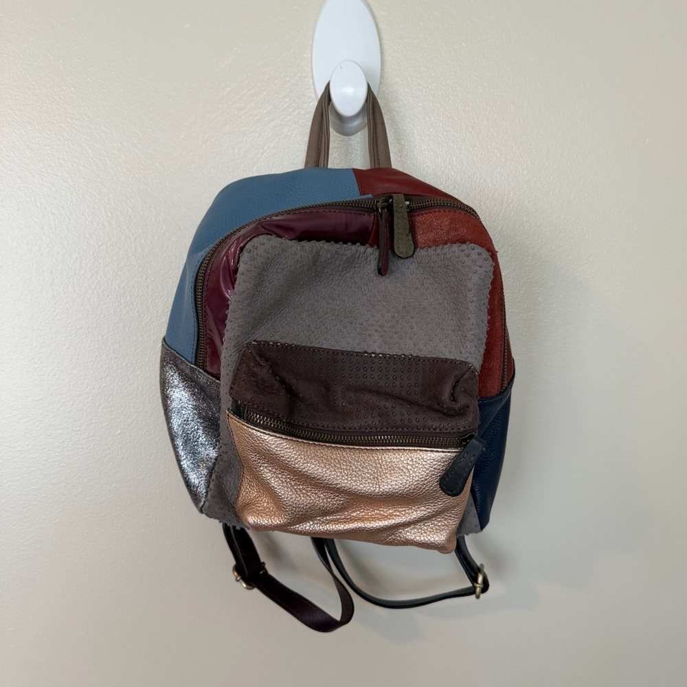 Refleur Patchwork Leather Colorful Mini Backpack - image 1